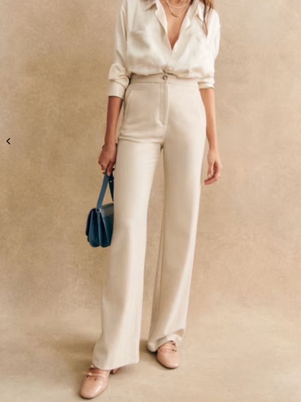 NWT SEZANE Martin Trouser - Ecru 2